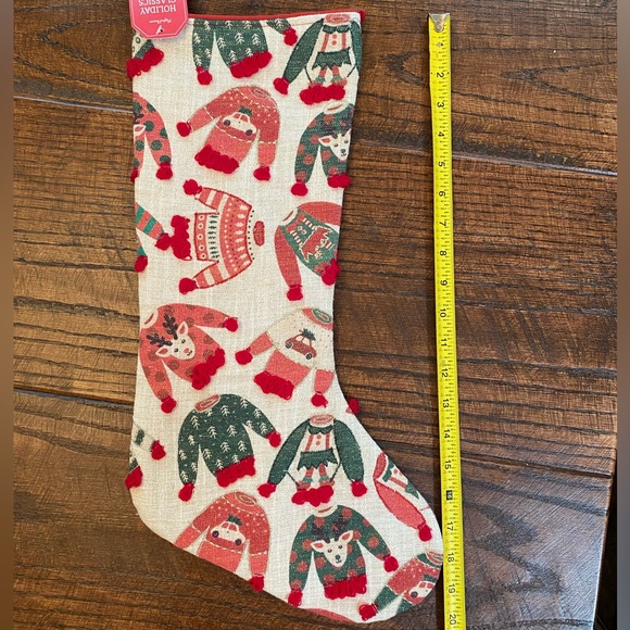 Ugly Christmas Sweaters Christmas Stocking, Ugly Christmas Sweaters & Pom-Poms - Picture 10 of 12